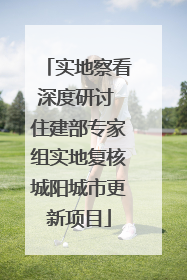 实地察看深度研讨 住建部专家组实地复核城阳城市更新项目