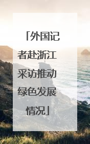 外国记者赴浙江采访推动绿色发展情况