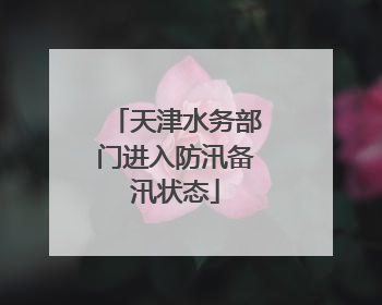 天津水务部门进入防汛备汛状态