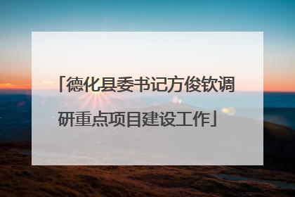 德化县委书记方俊钦调研重点项目建设工作