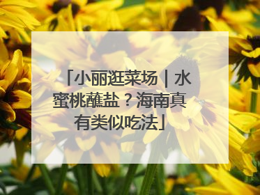 小丽逛菜场｜水蜜桃蘸盐？海南真有类似吃法