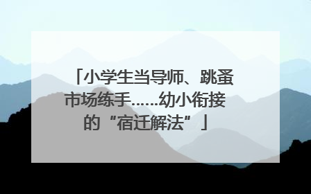 小学生当导师、跳蚤市场练手……幼小衔接的“宿迁解法”