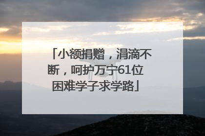 小额捐赠，涓滴不断，呵护万宁61位困难学子求学路