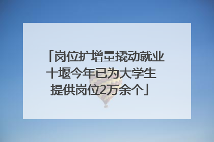 岗位扩增量撬动就业 十堰今年已为大学生提供岗位2万余个