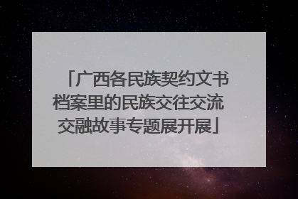 广西各民族契约文书档案里的民族交往交流交融故事专题展开展