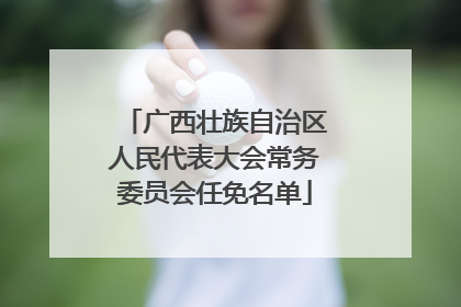 广西壮族自治区人民代表大会常务委员会任免名单
