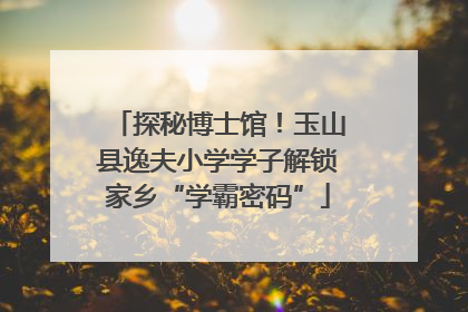 探秘博士馆！玉山县逸夫小学学子解锁家乡“学霸密码”
