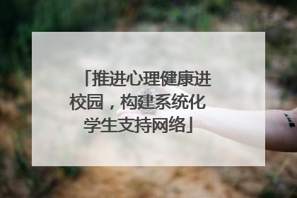 推进心理健康进校园，构建系统化学生支持网络
