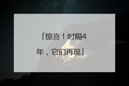 惊喜！时隔4年，它们再现