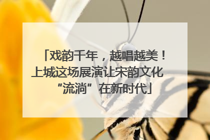 戏韵千年，越唱越美！上城这场展演让宋韵文化“流淌”在新时代