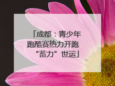 成都：青少年跑酷赛热力开跑“蓄力”世运