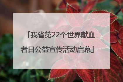 我省第22个世界献血者日公益宣传活动启幕