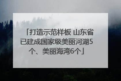 打造示范样板 山东省已建成国家级美丽河湖5个、美丽海湾6个