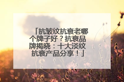 抗皱纹抗衰老哪个牌子好？抗衰品牌揭晓：十大淡纹抗衰产品分享！
