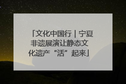 文化中国行｜宁夏 非遗展演让静态文化遗产“活”起来