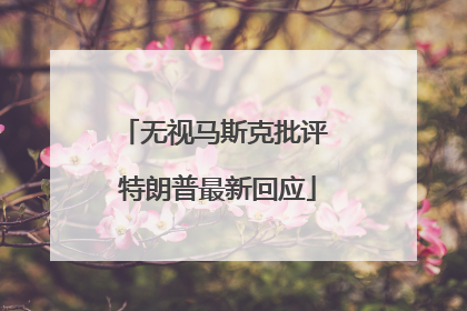无视马斯克批评 特朗普最新回应