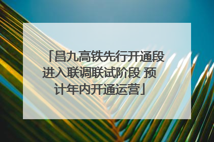 昌九高铁先行开通段进入联调联试阶段 预计年内开通运营