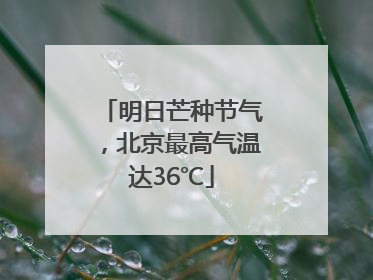 明日芒种节气，北京最高气温达36℃