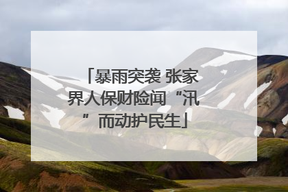 暴雨突袭 张家界人保财险闻“汛”而动护民生