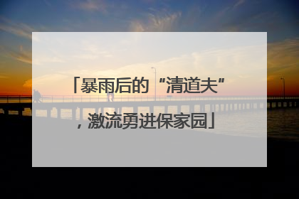 暴雨后的“清道夫”，激流勇进保家园