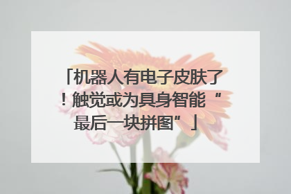 机器人有电子皮肤了！触觉或为具身智能“最后一块拼图”