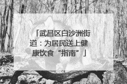 武昌区白沙洲街道：为居民送上健康饮食“指南”