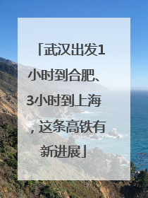 武汉出发1小时到合肥、3小时到上海，这条高铁有新进展