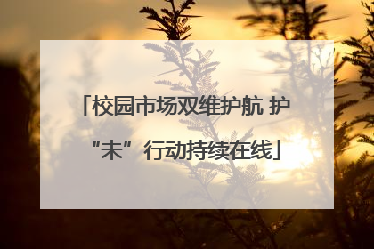 校园市场双维护航 护“未”行动持续在线