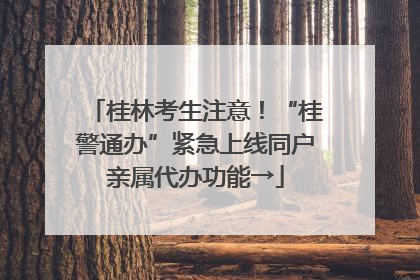 桂林考生注意！“桂警通办”紧急上线同户亲属代办功能→