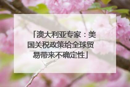 澳大利亚专家：美国关税政策给全球贸易带来不确定性