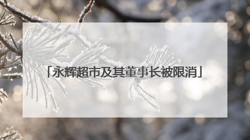 永辉超市及其董事长被限消