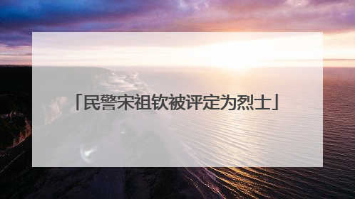 民警宋祖钦被评定为烈士
