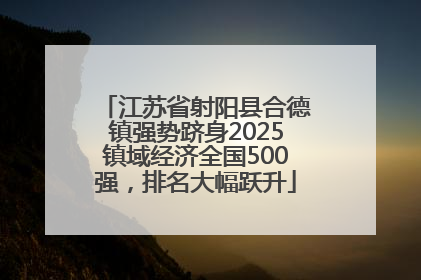 江苏省射阳县合德镇强势跻身2025镇域经济全国500强，排名大幅跃升