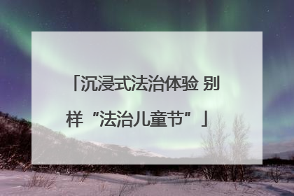 沉浸式法治体验 别样“法治儿童节”