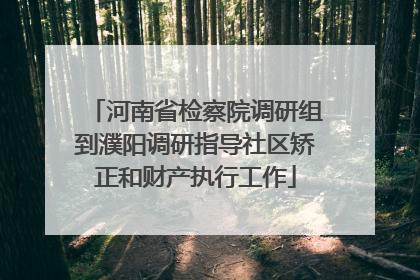 河南省检察院调研组到濮阳调研指导社区矫正和财产执行工作