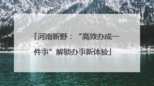 河南新野：“高效办成一件事”解锁办事新体验