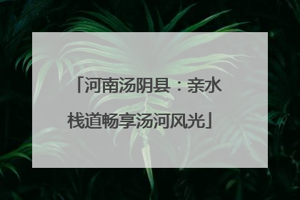 河南汤阴县：亲水栈道畅享汤河风光