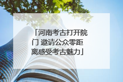 河南考古打开院门 邀请公众零距离感受考古魅力