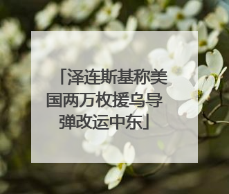 泽连斯基称美国两万枚援乌导弹改运中东
