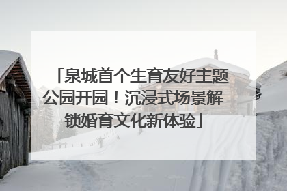 泉城首个生育友好主题公园开园！沉浸式场景解锁婚育文化新体验