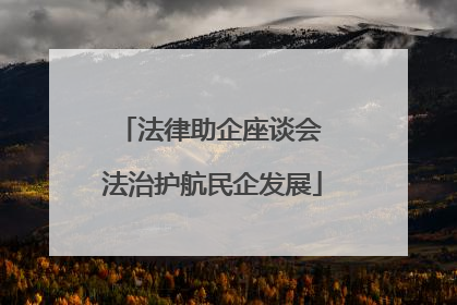 法律助企座谈会 法治护航民企发展