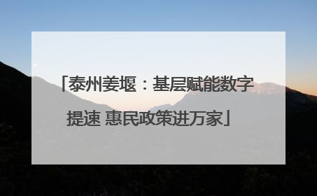 泰州姜堰：基层赋能数字提速 惠民政策进万家