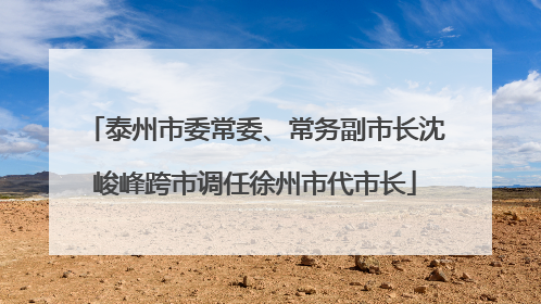 泰州市委常委、常务副市长沈峻峰跨市调任徐州市代市长