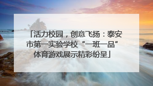活力校园，创意飞扬：泰安市第一实验学校“一班一品”体育游戏展示精彩纷呈