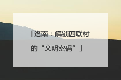 洛南：解锁四联村的“文明密码”