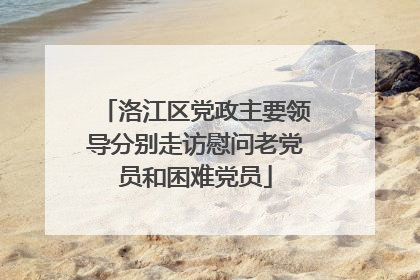 洛江区党政主要领导分别走访慰问老党员和困难党员