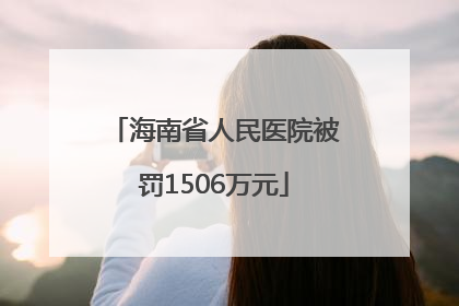 海南省人民医院被罚1506万元