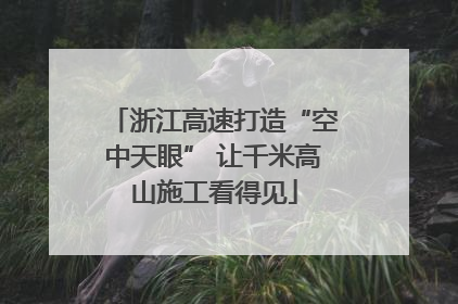 浙江高速打造“空中天眼” 让千米高山施工看得见
