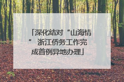 深化结对“山海情” 浙江侨务工作完成首例异地办理