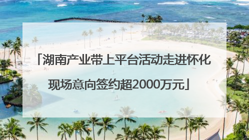 湖南产业带上平台活动走进怀化 现场意向签约超2000万元